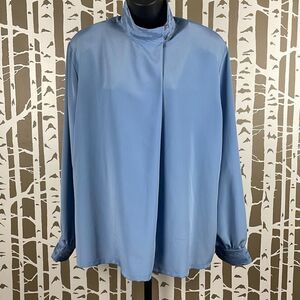 Pendleton Vintage Mock Neck Blouson Sleeve Blouse 18